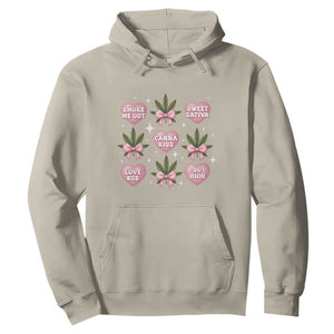 Funny Valentine's Day Weed Cannabis Marijuana Hearts Coquette Hoodie TS11 Sand Print Your Wear