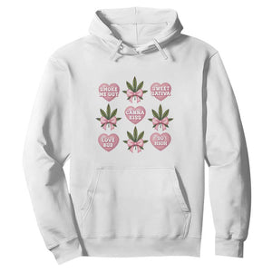 Funny Valentine's Day Weed Cannabis Marijuana Hearts Coquette Hoodie TS11 White Print Your Wear