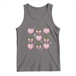 Funny Valentine's Day Weed Cannabis Marijuana Hearts Coquette Tank Top TS11 Deep Heather Print Your Wear