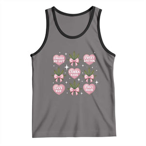 Funny Valentine's Day Weed Cannabis Marijuana Hearts Coquette Tank Top TS11 Deep Heather Black Print Your Wear