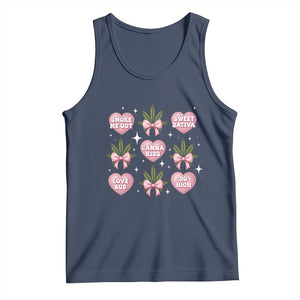 Funny Valentine's Day Weed Cannabis Marijuana Hearts Coquette Tank Top TS11 Navy Print Your Wear