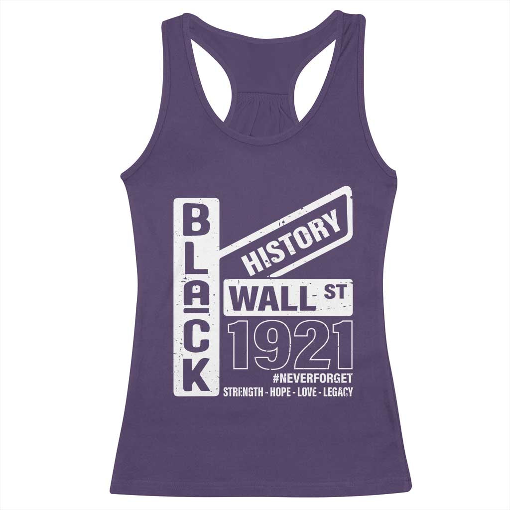 Never Forget Black Wall Street 1921 Racerback Tank Top Tulsa Black History Month TS11 Purple Print Your Wear