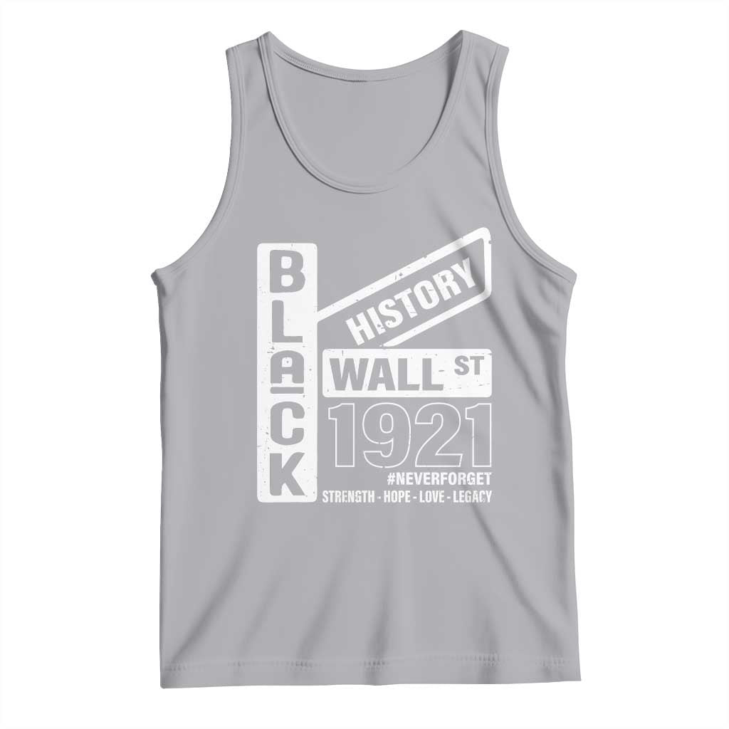 Never Forget Black Wall Street 1921 Tank Top Tulsa Black History Month TS11 Athletic Heather Print Your Wear
