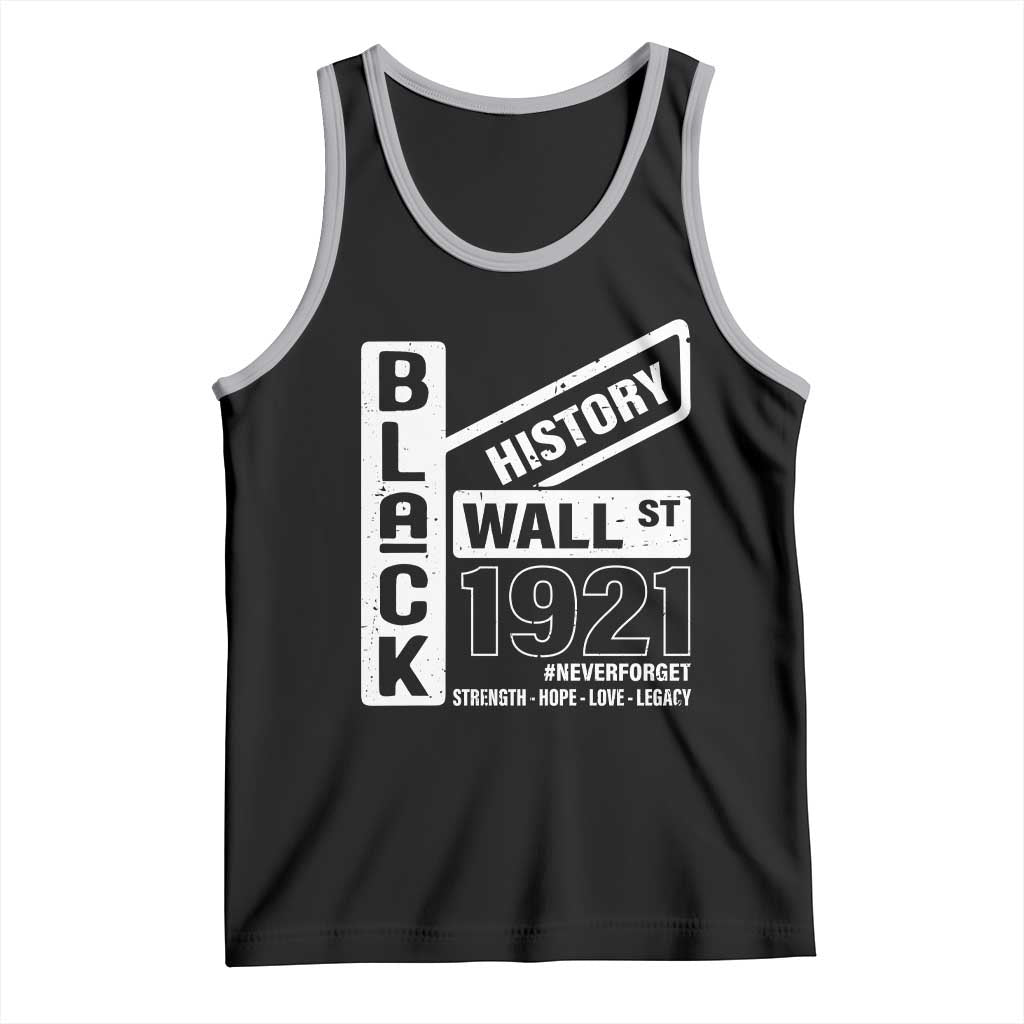 Never Forget Black Wall Street 1921 Tank Top Tulsa Black History Month TS11 Black Athletic Heather Print Your Wear