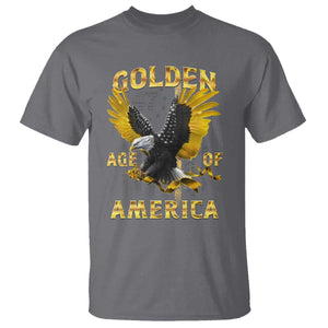 Trump 2025 Golden Age Of America T Shirt Gold Eagle Vintage American Flag TS11 Charcoal Print Your Wear