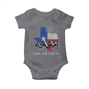 History Of Texas Baby Onesie Come And Take It Gonzales Texas Map American Flag TS11 Charcoal Print Your Wear