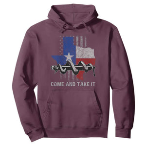 History Of Texas Hoodie Come And Take It Gonzales Texas Map American Flag TS11 Maroon Print Your Wear