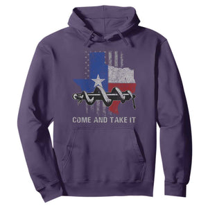 History Of Texas Hoodie Come And Take It Gonzales Texas Map American Flag TS11 Purple Print Your Wear