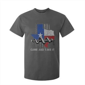 History Of Texas T Shirt For Kid Come And Take It Gonzales Texas Map American Flag TS11 Dark Heather Print Your Wear