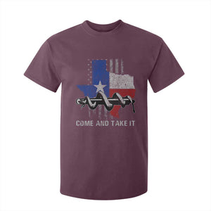 History Of Texas T Shirt For Kid Come And Take It Gonzales Texas Map American Flag TS11 Maroon Print Your Wear