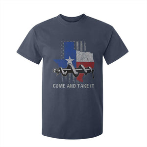 History Of Texas T Shirt For Kid Come And Take It Gonzales Texas Map American Flag TS11 Navy Print Your Wear