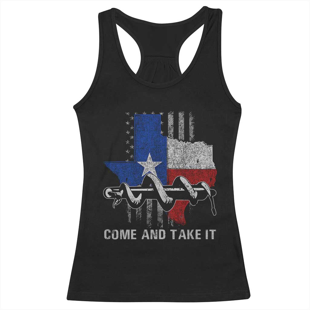 History Of Texas Racerback Tank Top Come And Take It Gonzales Texas Map American Flag TS11 Black Print Your Wear