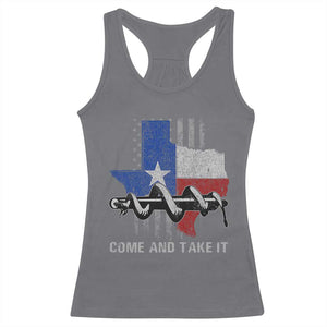 History Of Texas Racerback Tank Top Come And Take It Gonzales Texas Map American Flag TS11 Charcoal Print Your Wear
