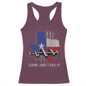 History Of Texas Racerback Tank Top Come And Take It Gonzales Texas Map American Flag TS11 Maroon Print Your Wear