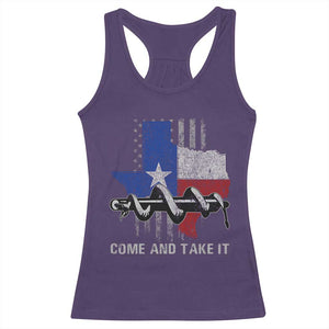 History Of Texas Racerback Tank Top Come And Take It Gonzales Texas Map American Flag TS11 Purple Print Your Wear
