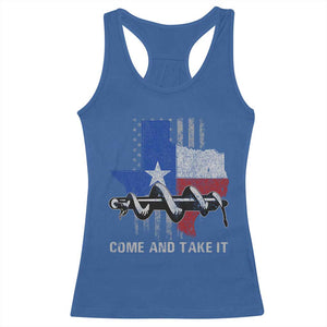 History Of Texas Racerback Tank Top Come And Take It Gonzales Texas Map American Flag TS11 Royal Blue Print Your Wear
