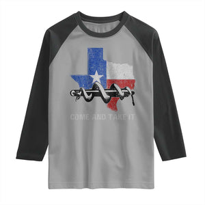 History Of Texas Raglan Shirt Come And Take It Gonzales Texas Map American Flag TS11 Sport Gray Black Print Your Wear