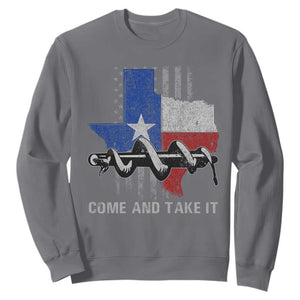 History Of Texas Sweatshirt Come And Take It Gonzales Texas Map American Flag TS11 Charcoal Print Your Wear