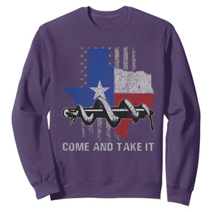 History Of Texas Sweatshirt Come And Take It Gonzales Texas Map American Flag TS11 Purple Print Your Wear