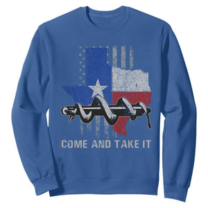 History Of Texas Sweatshirt Come And Take It Gonzales Texas Map American Flag TS11 Royal Blue Print Your Wear