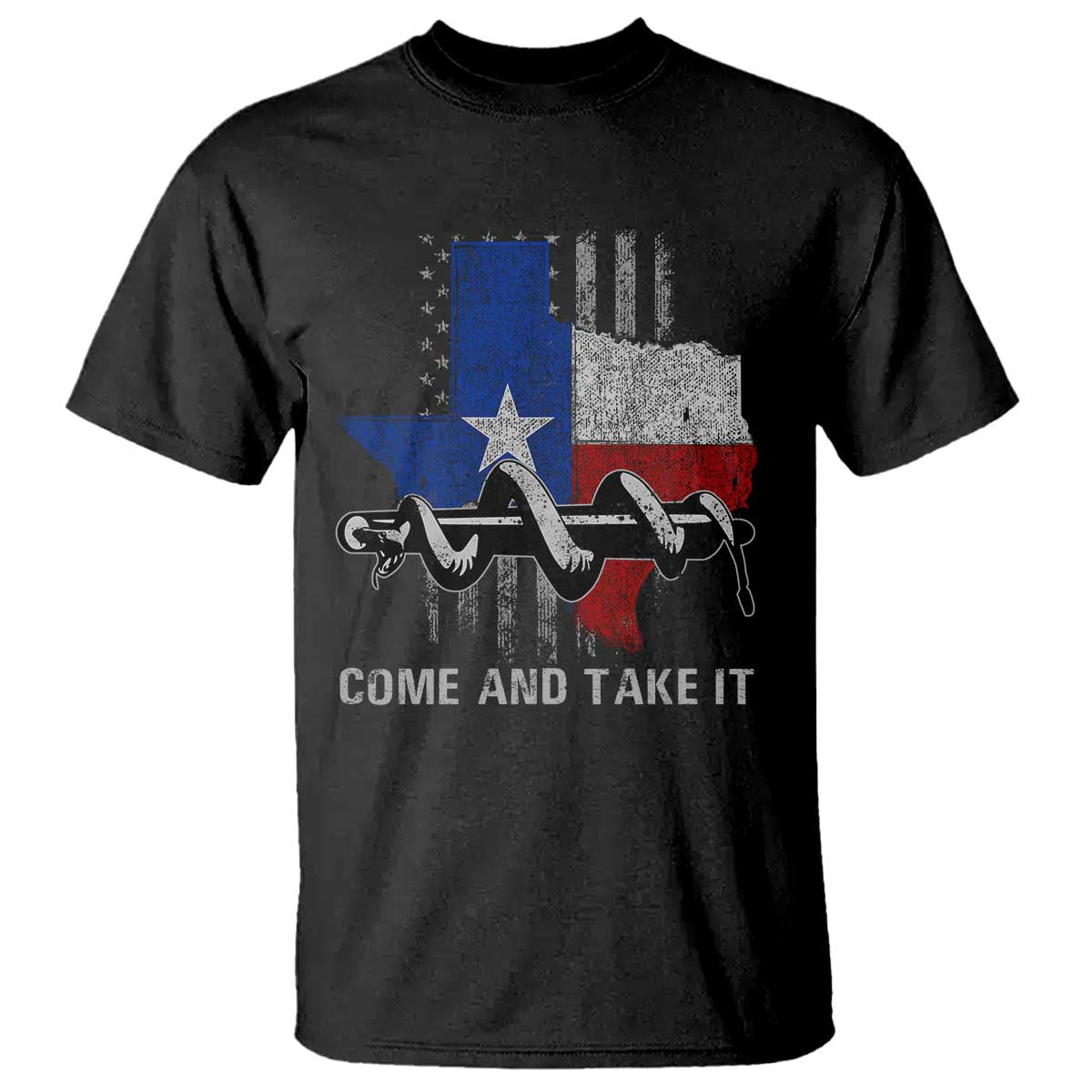 History Of Texas T Shirt Come And Take It Gonzales Texas Map American Flag TS11 Black Print Your Wear