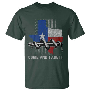 History Of Texas T Shirt Come And Take It Gonzales Texas Map American Flag TS11 Dark Forest Green Print Your Wear
