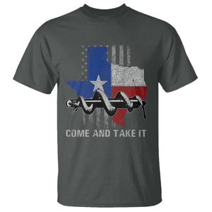 History Of Texas T Shirt Come And Take It Gonzales Texas Map American Flag TS11 Dark Heather Print Your Wear