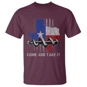 History Of Texas T Shirt Come And Take It Gonzales Texas Map American Flag TS11 Maroon Print Your Wear