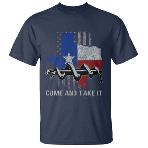 History Of Texas T Shirt Come And Take It Gonzales Texas Map American Flag TS11 Navy Print Your Wear