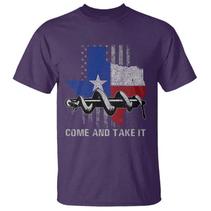 History Of Texas T Shirt Come And Take It Gonzales Texas Map American Flag TS11 Purple Print Your Wear