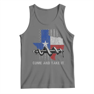 History Of Texas Tank Top Come And Take It Gonzales Texas Map American Flag TS11 Black Heather Print Your Wear