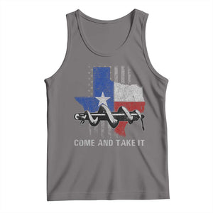 History Of Texas Tank Top Come And Take It Gonzales Texas Map American Flag TS11 Deep Heather Print Your Wear