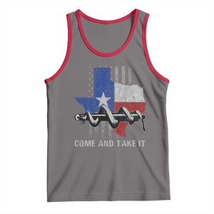 History Of Texas Tank Top Come And Take It Gonzales Texas Map American Flag TS11 Deep Heather Red Print Your Wear
