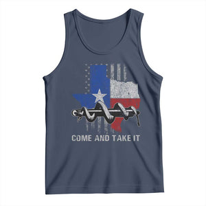 History Of Texas Tank Top Come And Take It Gonzales Texas Map American Flag TS11 Navy Print Your Wear