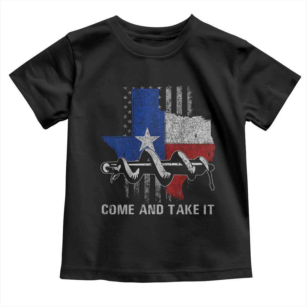 History Of Texas Toddler T Shirt Come And Take It Gonzales Texas Map American Flag TS11 Black Print Your Wear