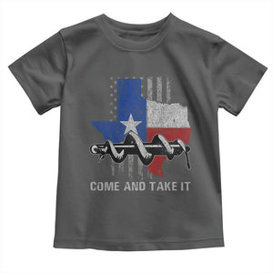 History Of Texas Toddler T Shirt Come And Take It Gonzales Texas Map American Flag TS11 Dark Heather Print Your Wear