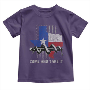 History Of Texas Toddler T Shirt Come And Take It Gonzales Texas Map American Flag TS11 Purple Print Your Wear