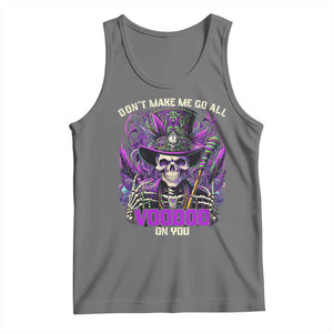 Funny Mardi Gras Voodoo Tank Top Don't Make Me Go All Voodoo On You New Orleans Witch Doctor TS11 Black Heather Print Your Wear