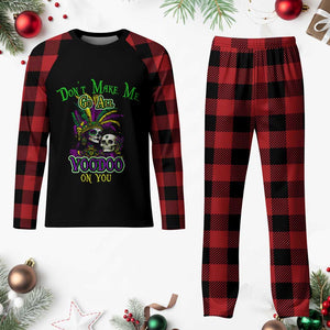 Funny Mardi Gras Voodoo Queen Plaid Pajama Set Don't Make Me Go All Voodoo On You TS11 Buffalo Plaid Print Your Wear
