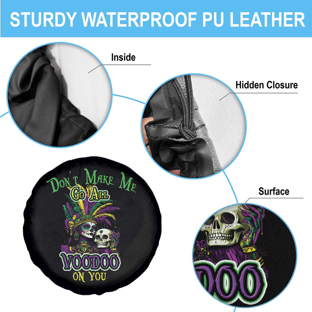 Funny Mardi Gras Voodoo Queen Spare Tire Cover Don't Make Me Go All Voodoo On You TS11 Print Your Wear