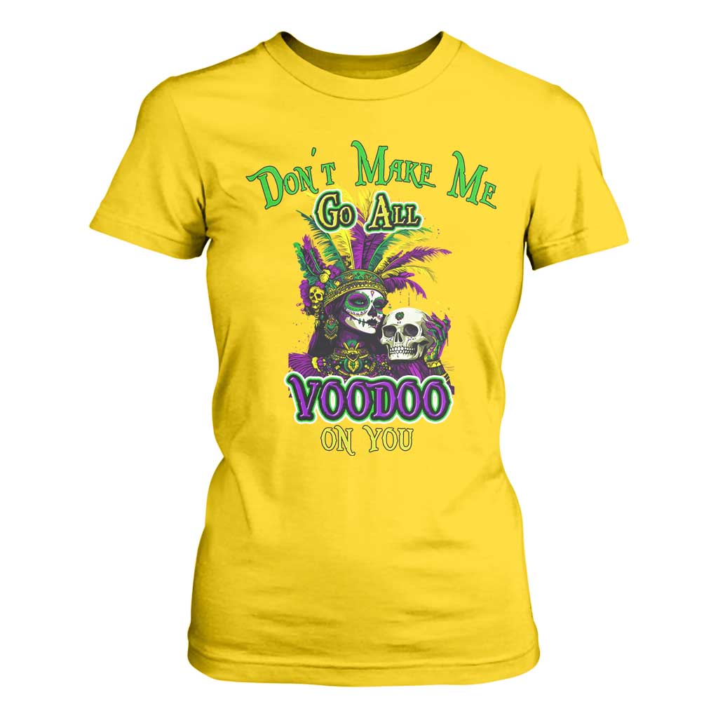 Funny Mardi Gras Voodoo Queen T Shirt For Women Don't Make Me Go All Voodoo On You TS11 Daisy Print Your Wear
