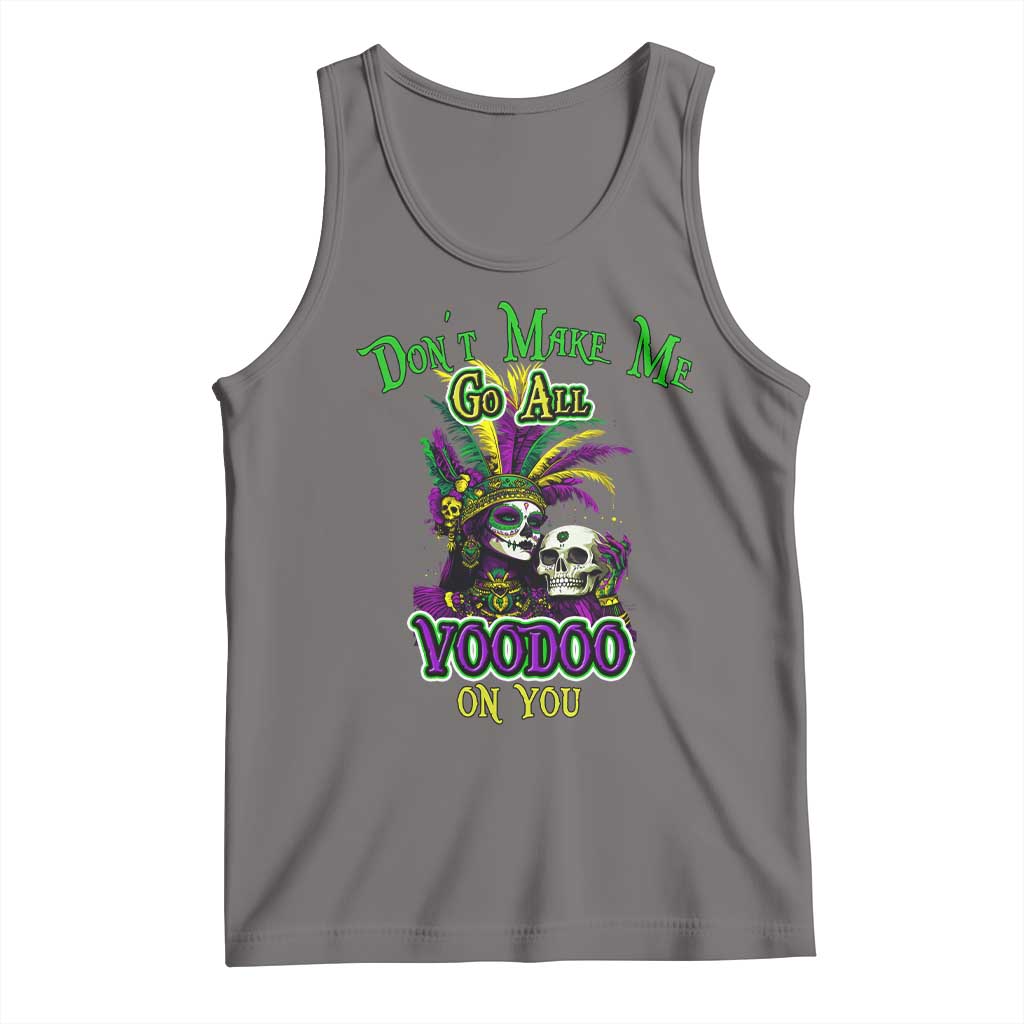Funny Mardi Gras Voodoo Queen Tank Top Don't Make Me Go All Voodoo On You TS11 Deep Heather Print Your Wear