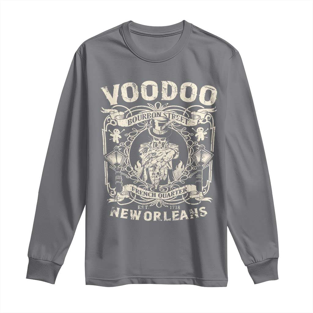 Voodoo Bourbon Street Spooky New Orleans Long Sleeve Shirt Voodoo Doctor TS11 Charcoal Print Your Wear
