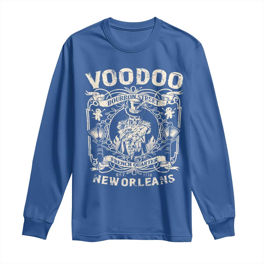 Voodoo Bourbon Street Spooky New Orleans Long Sleeve Shirt Voodoo Doctor TS11 Royal Blue Print Your Wear