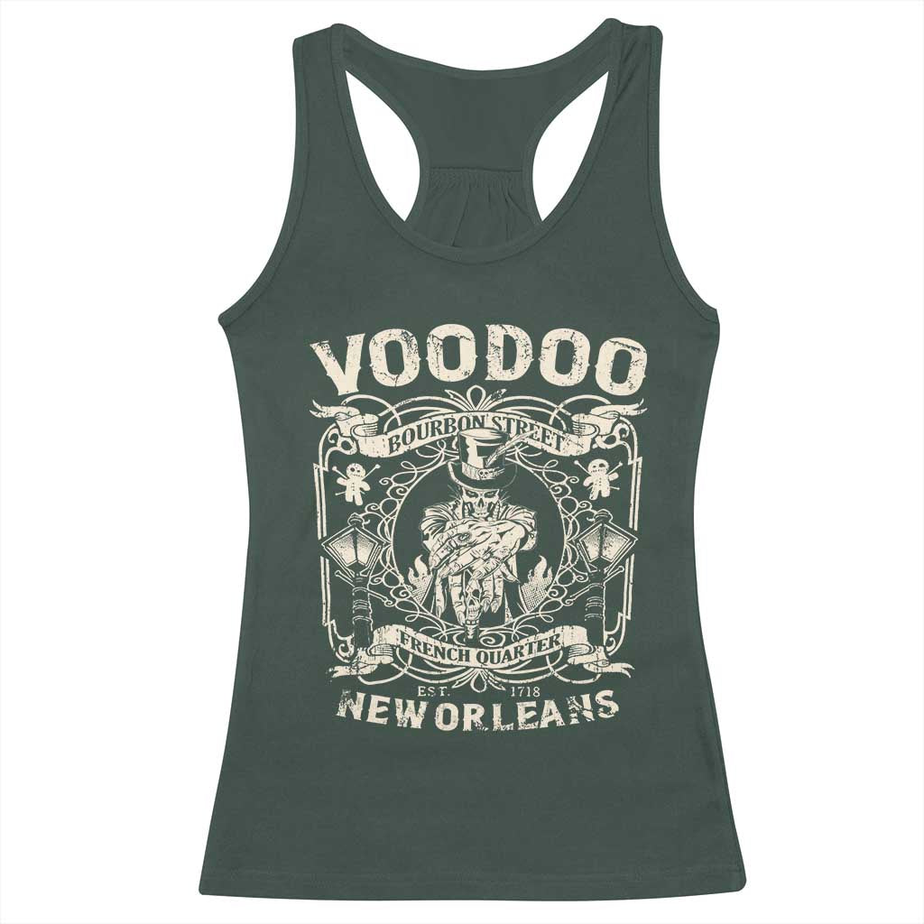 Voodoo Bourbon Street Spooky New Orleans Racerback Tank Top Voodoo Doctor TS11 Dark Forest Green Print Your Wear