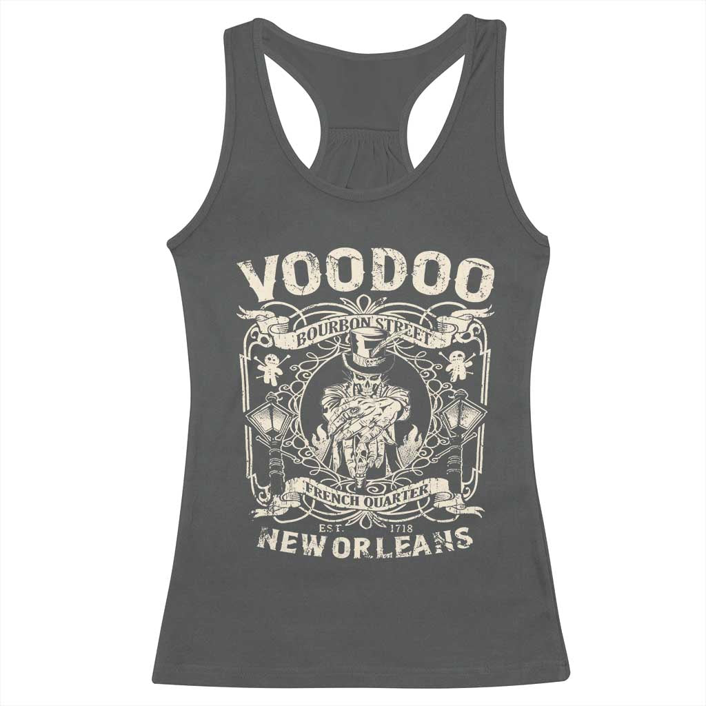 Voodoo Bourbon Street Spooky New Orleans Racerback Tank Top Voodoo Doctor TS11 Dark Heather Print Your Wear