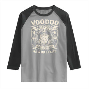 Voodoo Bourbon Street Spooky New Orleans Raglan Shirt Voodoo Doctor TS11 Sport Gray Black Print Your Wear