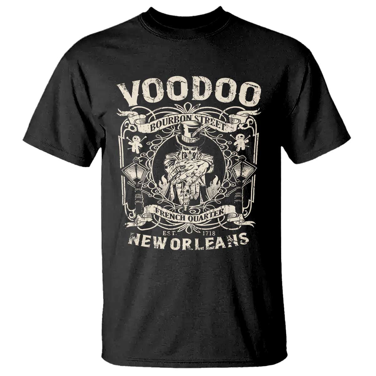 Voodoo Bourbon Street Spooky New Orleans T Shirt Voodoo Doctor TS11 Black Print Your Wear