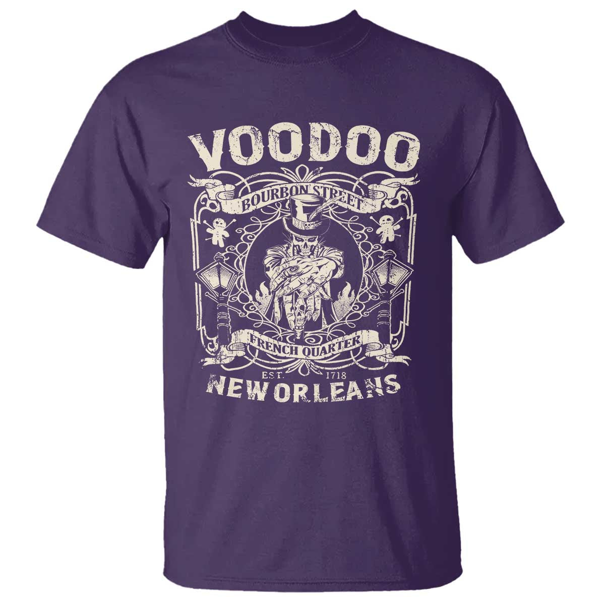 Voodoo Bourbon Street Spooky New Orleans T Shirt Voodoo Doctor TS11 Purple Print Your Wear