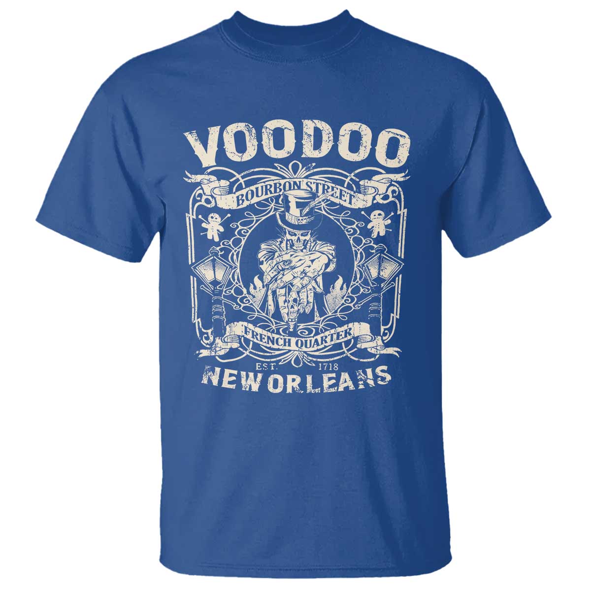 Voodoo Bourbon Street Spooky New Orleans T Shirt Voodoo Doctor TS11 Royal Blue Print Your Wear